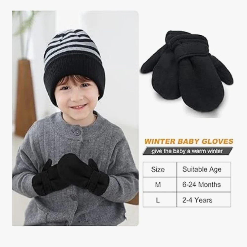 Cozy Black Baby Mittens
